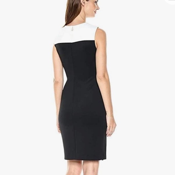Tommy Hilfiger Black/White Color Block Striped Sleeveless Sheath Dress Size 8P - Picture 8 of 15